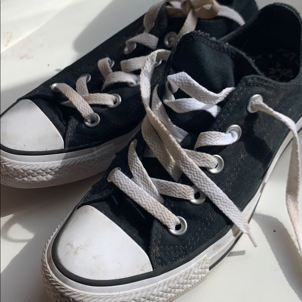 Black converse- double tongue